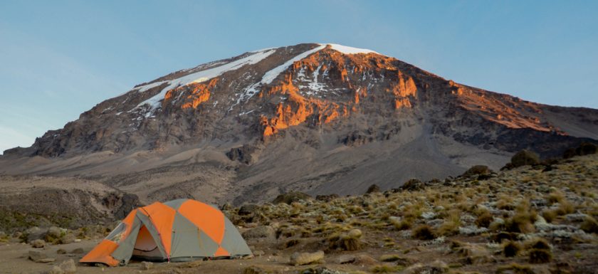 Alpenglow on Kibo above high camp